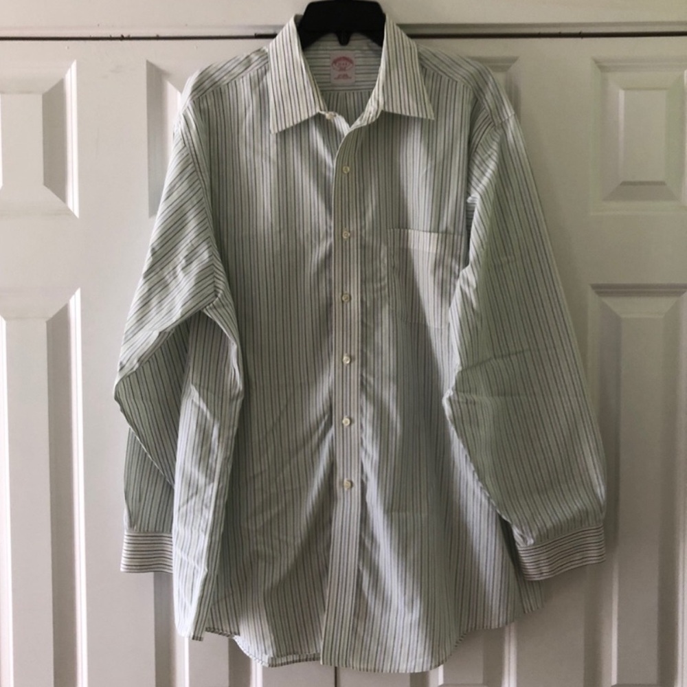 ⭐️ Brooks Brothers Green and Blue Striped Cotton Shirt